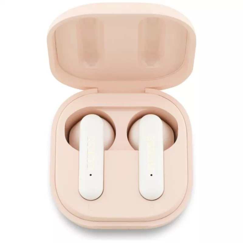 Guess 4G Metal Logo Auricolari Bluetooth 5.0 True Wireless Stereo con Custodia di Ricarica - Rosa