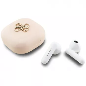 Guess 4G Metal Logo Auricolari Bluetooth 5.0 True Wireless Stereo con Custodia di Ricarica - Rosa