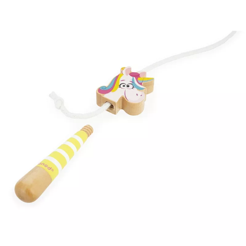 Janod Applepop Corda per saltare unicorno con manici in legno 3+