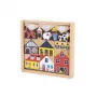Janod Mattoncini in legno e personaggi set 34 pezzi Villaggio Incrocio 2+