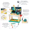 Janod Brico'Kids Robot banco da lavoro magnetico in legno giocattolo per bambini da 3 anni - 40 pezzi