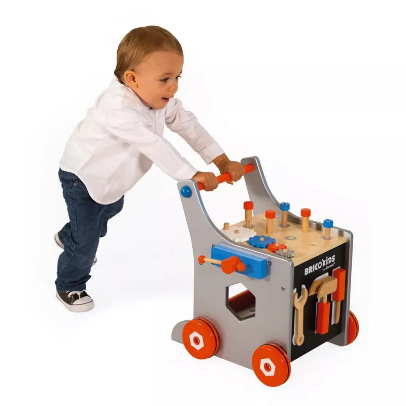 Janod Brico'Kids Carrello banco da lavoro magnetico con utensili - 24 pezzi