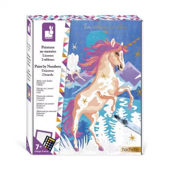 Janod Set colora per numeri unicorni 2 tavole