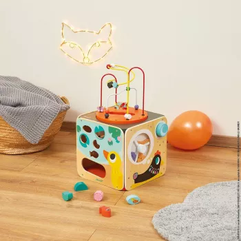 Janod Grande cubo attività educativo con labirinto di perline J08256