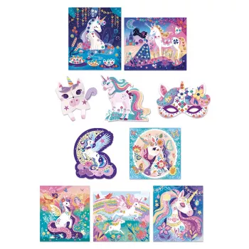 Janod Set creativo fai da te 10 decorazioni unicorno 5+
