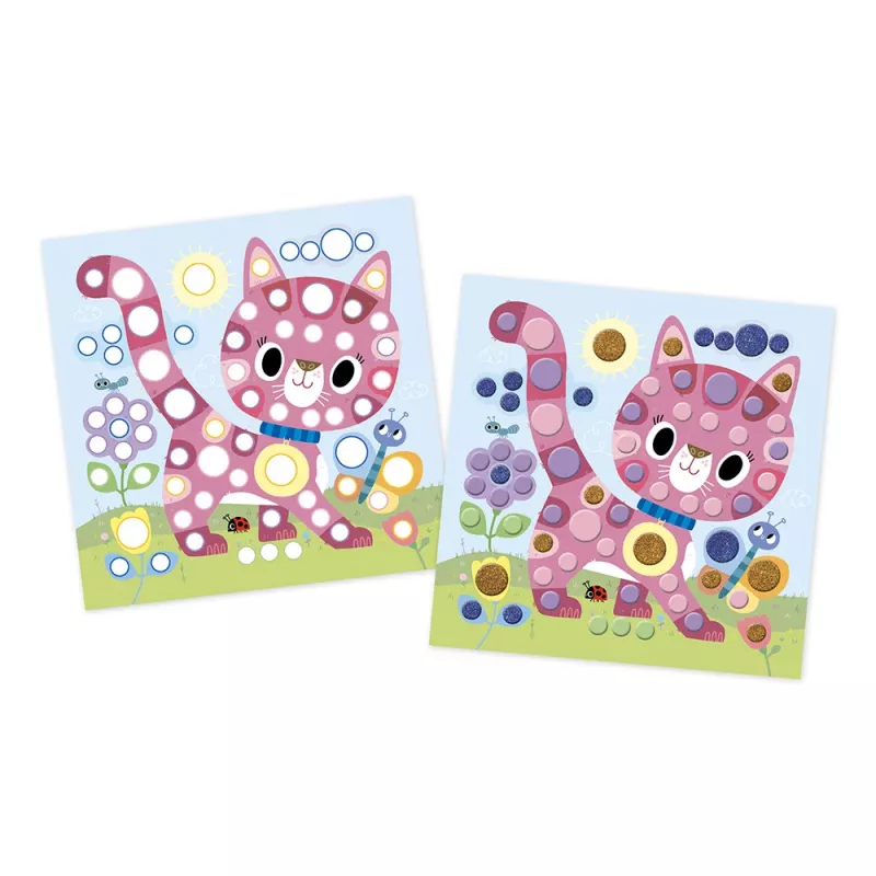 Janod My Arts & Crafts 3+ mosaici rotondi set creativo per bambini di 3 anni