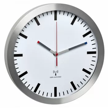 TFA 60.3528.02 orologio da parete radiocontrollato alluminio 300 mm x 45 mm lancetta dei secondi silenziosa