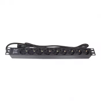 Good Connections GC-N0107 ciabatta 19 pollici 1U, 9x prese Schuko, spina IEC C14, cavo 1,8m, nero