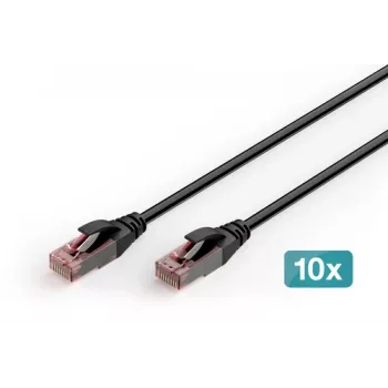 DIGITUS Cavo patch outdoor CAT 6 U-UTP, Cu, PE, 5 m, nero, 10 pezzi