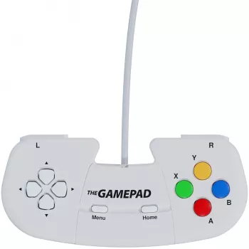 Retro Games The Gamepad White - Gamepad USB con filo per PC, Mac, ZX Spectrum, THEC64, THEA500 Mini - Croce direzionale digitale, 10 tasti, cavo 1,8 m
