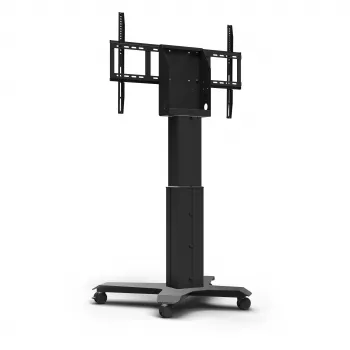Kindermann DisplayLift² Mobile X-Fuss carrello TV motorizzato elettrico per display 42-98 pollici, portata 150 kg, nero/argento