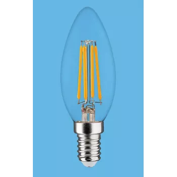 SYNERGY21 LED retrofit E14 candela trasparente 4-5W bianco caldo dimmerabile