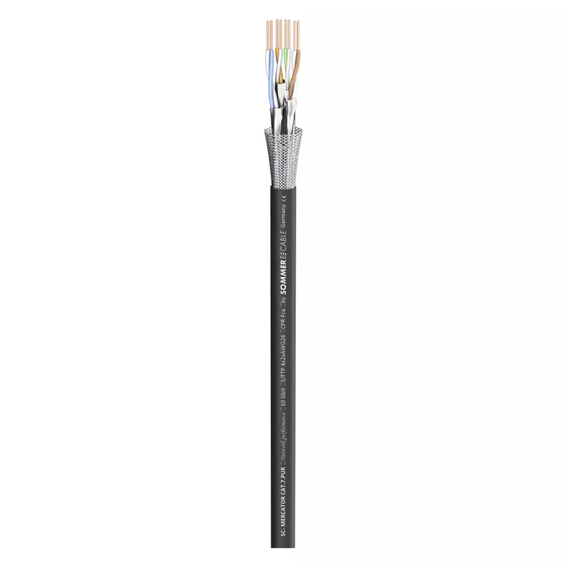 Sommer Cable SC-Mercator CAT.7 PUR cavo di rete, PUR, Ø 6,4 mm, nero, venduto al metro (581-0071)