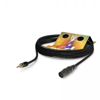 Sommer Cable Club Series MKII cavo patch/insert, 2 x 0,34 mm², connettore maschio XLR 3 poli a minijack stereo 3,5 mm, HICON, nero, 0,25 m (CSDQ-0025-SW)