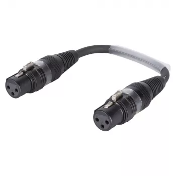 Sommer Cable cavo adattatore, connettore femmina XLR 3 poli su connettore femmina XLR 3 poli, HICON, nero, 0,15 m (SGHZU0015-SW)