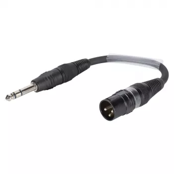 Sommer Cable cavo adattatore, connettore jack stereo 6,3 mm su connettore maschio XLR 3 poli, nero, 0,15 m (SGFDU0015-SW)