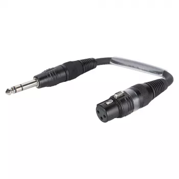 Sommer Cable cavo adattatore, connettore jack stereo 6,3 mm su connettore femmina XLR 3 poli, nero, 0,15 m (SGFGU0015-SW)