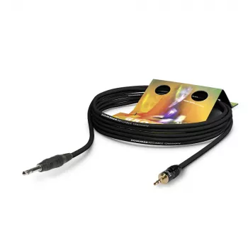 Cavo patch/insert Sommer Cable Club Series MKII, 2 x 0,34 mm², jack stereo 6,3 mm a mini jack stereo 3,5 mm, HICON, nero, 0,25 m (CS63-0025-SW)