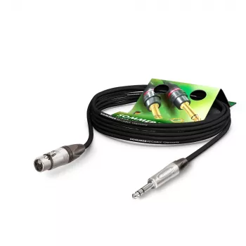 Cavo microfono Sommer Cable Stage 22 Highflex, 2 x 0,22 mm², connettore femmina XLR 3 poli a jack stereo 6,3 mm, NEUTRIK, nero, 2,5 m (SGN5-0250-SW)