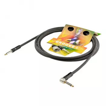 Sommer Cable SC-Spirit LLX cavo per strumenti, 1 x 0,38 mm², jack mono 6,3 mm su jack mono 6,3 mm 90° (NOISEFREE), HICON, nero, 3 m (LX3C-0300-SW)