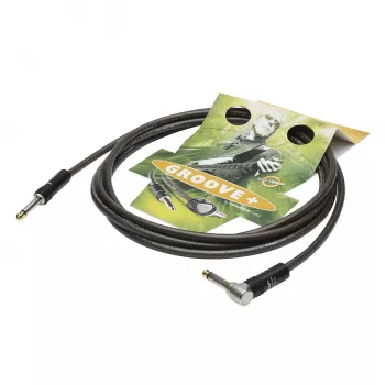 Sommer Cable SC-Spirit XXL cavo per strumenti, 1 x 0,75 mm², jack mono 6,3 mm su jack mono 6,3 mm 90° (NOISEFREE), HICON, nero trasparente, 3 m (SX3C-0300)