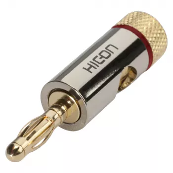 Sommer Cable HICON Connettore maschio a banana connettore per altoparlanti con contatto a vite universale, montaggio su cavo - rosso