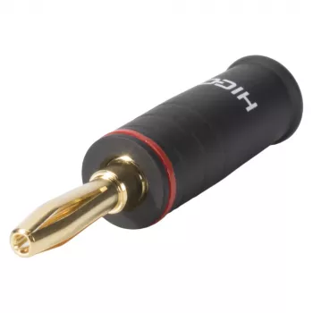 Sommer Cable HICON Connettore maschio a banana con collegamento a vite, codifica rossa, 4 mm, placcato oro