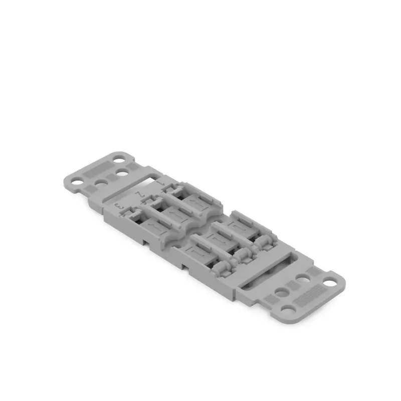 WAGO 221-2503 adattatore di montaggio con scarico della trazione, 3 conduttori, grigio chiaro