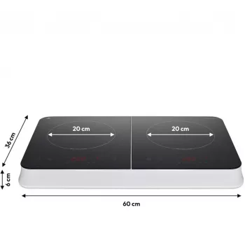 MEDION LIFE piano cottura a induzione doppio MD18493 (nero, 3500 Watt, 2x 20 cm)