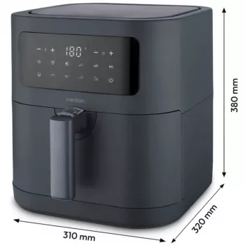 MEDION Life MD 11740 E40 XL friggitrice ad aria, grigio, 2150 W, cestello da 5,2 L