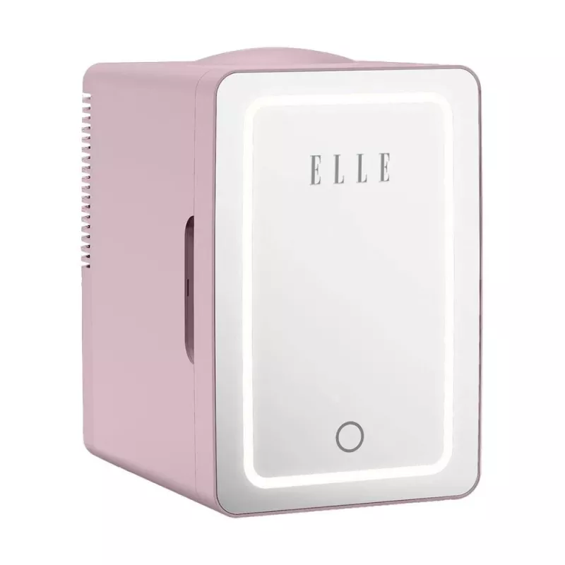 ELLE Home ESDAF01PUEU Mini frigo con specchio trucco LED 6L viola
