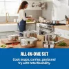 ELLE Home Set di pentole e padelle in acciaio inox 12 pezzi ECCS200412A