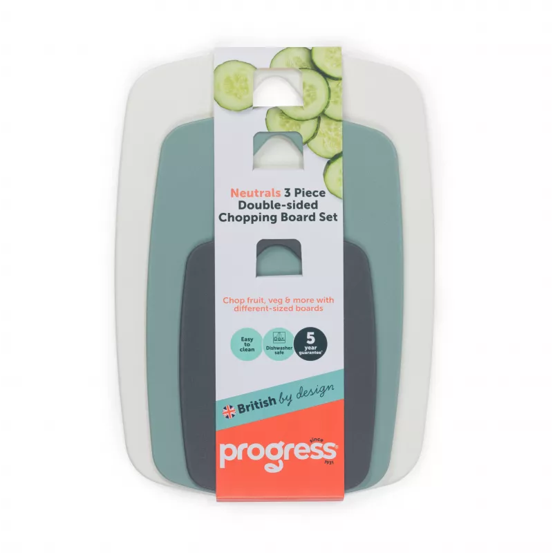 Progress BW13976G Neutrals set di 3 taglieri a doppia faccia