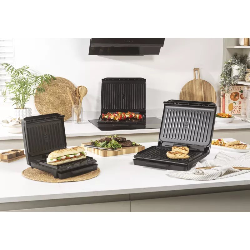 Salter EK6236VDE ActiGrill Everyday Griglia elettrica, 1000 W, antiaderente, nero/argento