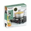 Progress EK4353PFVDE Piastra cottura singola 1500W piastra in ghisa corpo in acciaio inox nero e argento