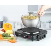 Progress EK4353PFVDE Piastra cottura singola 1500W piastra in ghisa corpo in acciaio inox nero e argento