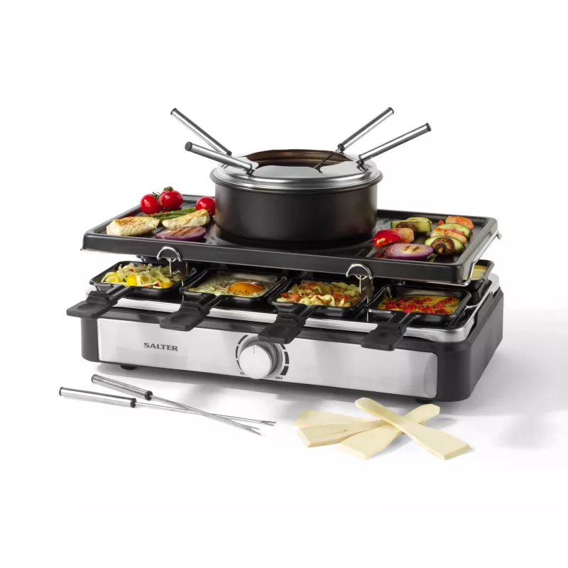 Salter EK4513VDE Set raclette e fonduta 2 in 1