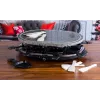 Giles & Posner EK1872GV2VDE Raclette-grill in pietra da tavolo - 1200W, per 8 persone, nero/grigio