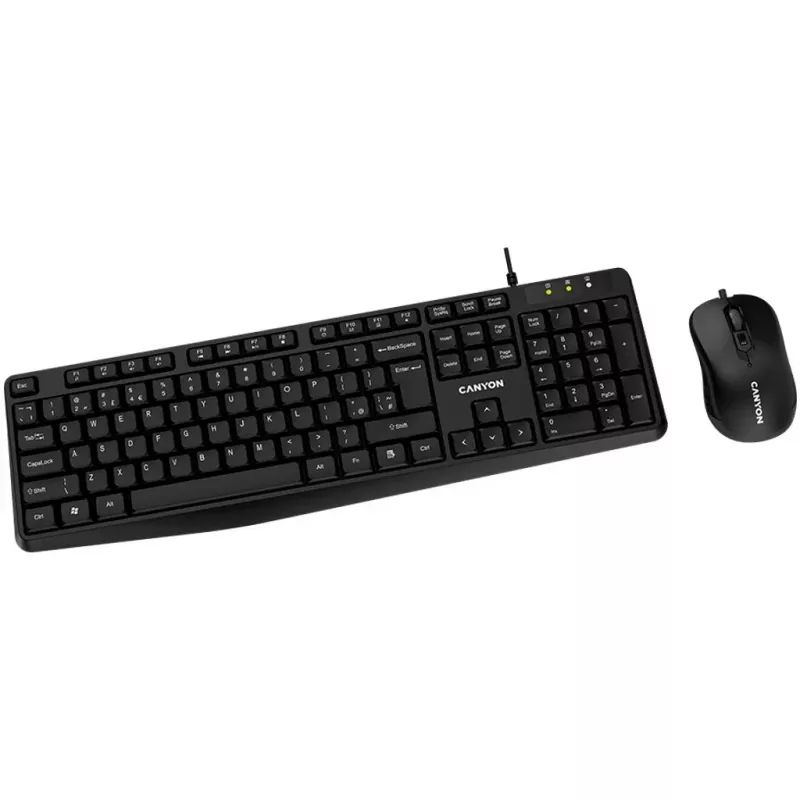 CANYON SET-1 set tastiera e mouse con filo EN nero