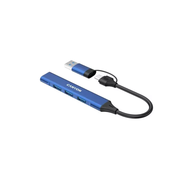 CANYON DS-02 hub 4-in-1 USB-A/C blu
