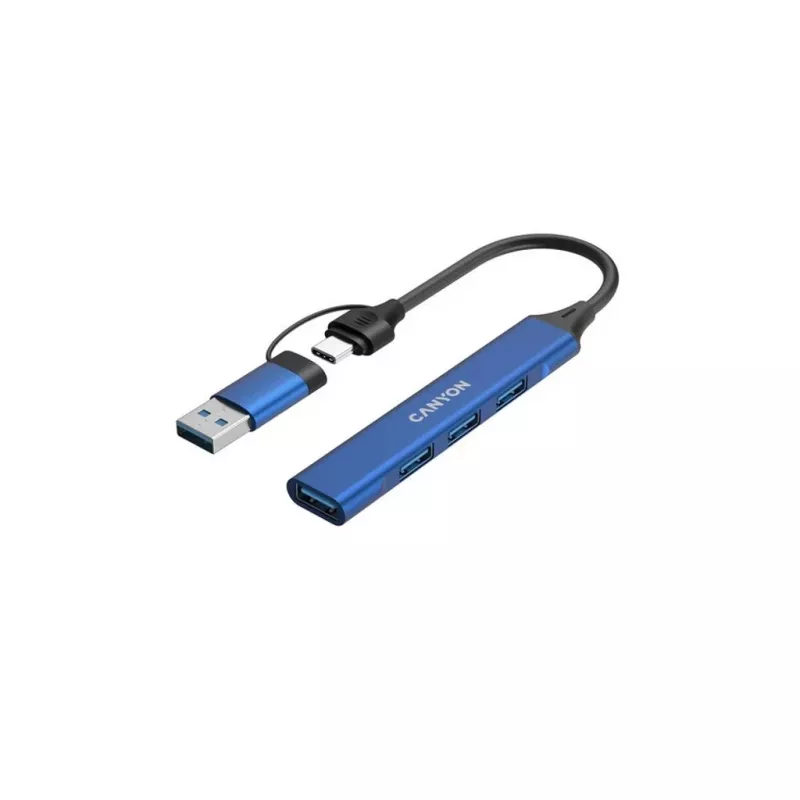 CANYON DS-02 hub 4-in-1 USB-A/C blu
