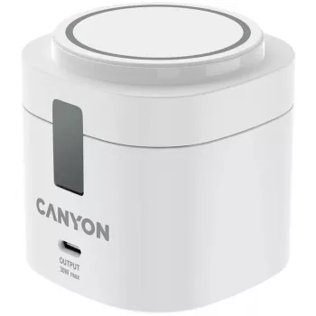 Canyon supporto di ricarica wireless 4 in 1, 30W max, dimensioni: 70x70x70,3mm, peso: 414g, con cavo 1M, bianco