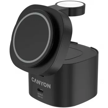 Canyon supporto di ricarica wireless 4 in 1, 30W max, dimensioni: 70x70x70,3mm, peso: 414g, con cavo 1M, nero