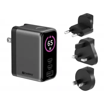SANDBERG caricabatterie da viaggio PD65W display