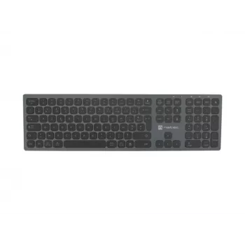 NATEC NKL-1976 Dolphin FR Tastiera wireless Bluetooth 5.0 + 2,4 GHz X-Scissors alluminio sottile - Layout francese AZERTY - Grigio siderale
