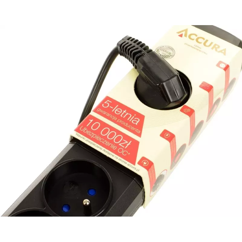 Accura Premium Crux Ciabatta multipresa con protezione da sovratensione 6 prese 3,0 m nero