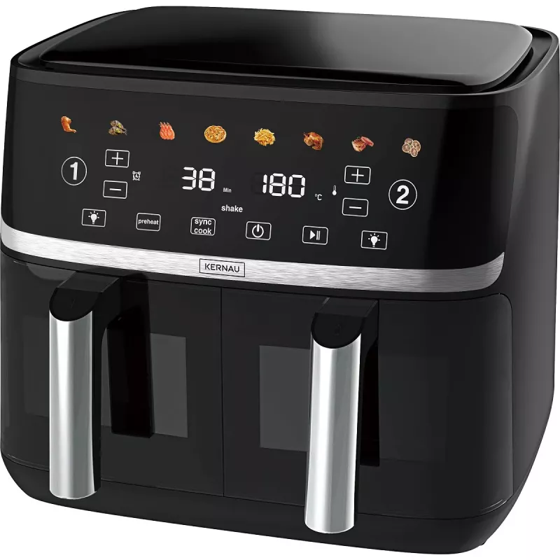 Kernau KSAF 1017 EB Duo 10.2 L Friggitrice ad aria doppio cestello nero