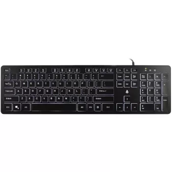 Tastiera Accura Artesia ACC-K1408 a membrana con filo retroilluminata USB, full-size QWERTY, LED multicolore, nero