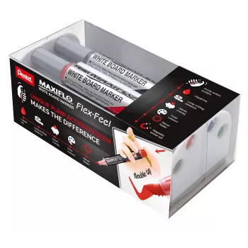 Set di pennarelli per lavagna bianca Pentel Maxiflo Flex-Feel, colori misti, 2,0 - 5,0 mm, 4 pezzi