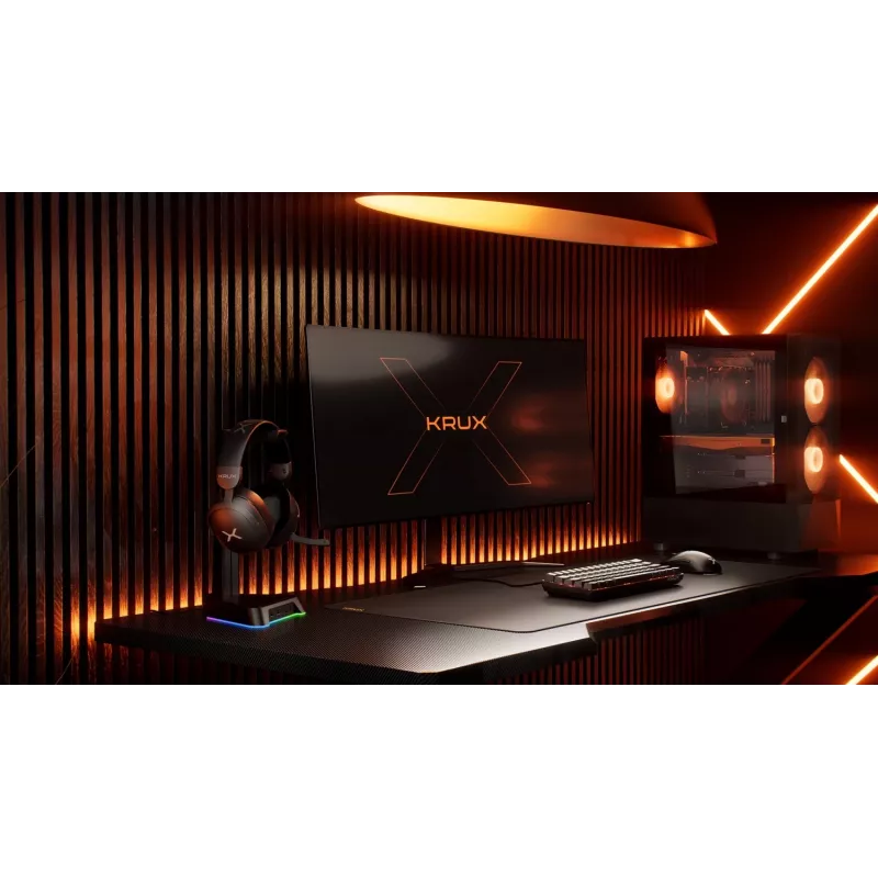 KRUX Rivt supporto per cuffie con illuminazione RGB, nero (KRXG003)